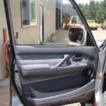 A car door with the driver 's side open.